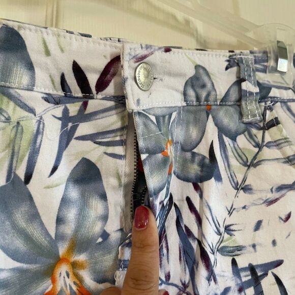 Westport Size 8 Skort Skirt Tropical Summer Wear Blue White Palm Tree - Picture 4 of 8